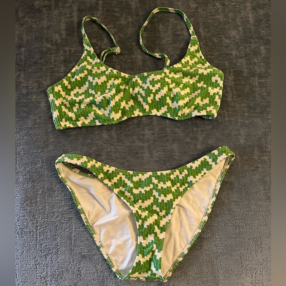 Triangl green printed bikini